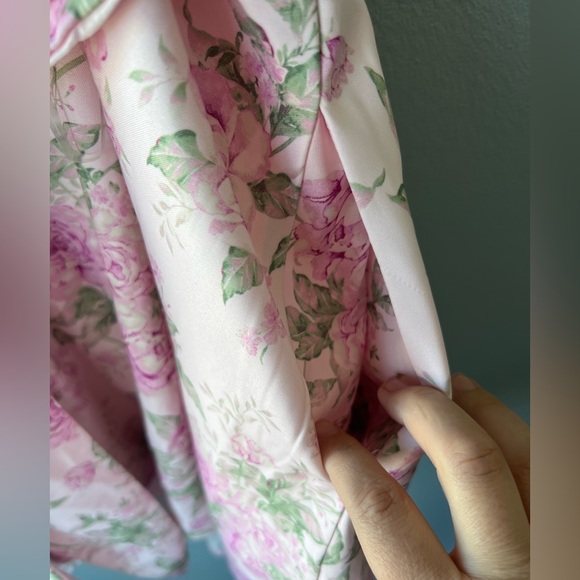 Altar’d State pink floral Kaylee tie back mini dress Women’s sz L NWT - Picture 7 of 7